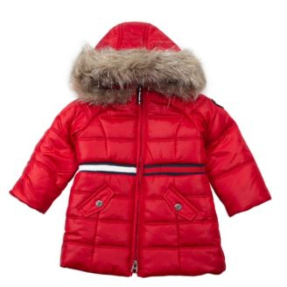Tommy Hilfiger Navy Fleece Jacket with Red Accents